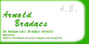 arnold bradacs business card