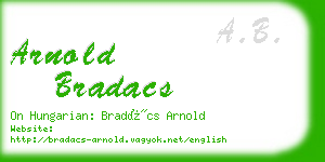 arnold bradacs business card